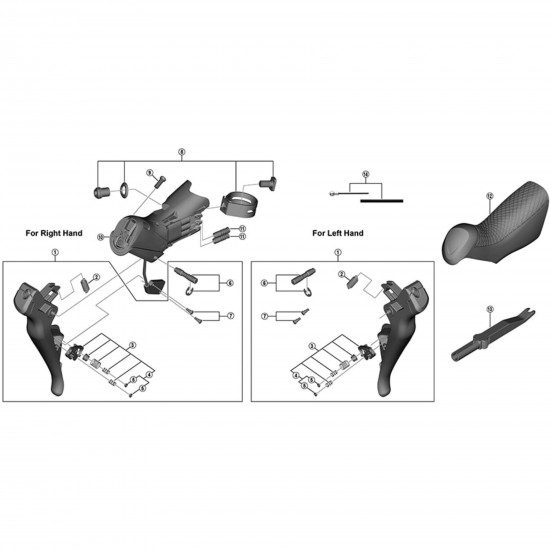Shimano ST-R8050 right hand main lever assembly