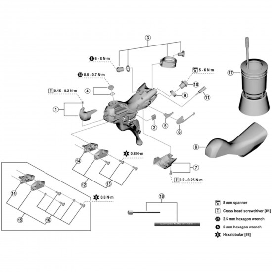 Shimano ST-R7020 bracket covers, pair