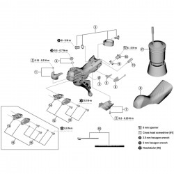 Shimano ST-R7020 right hand unit cover and fixing screw Shimano ST-R7020 right hand unit cover and fixing screw