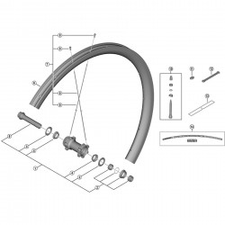Shimano WH-RX570-TL-F12 complete hub axle, 100 mm