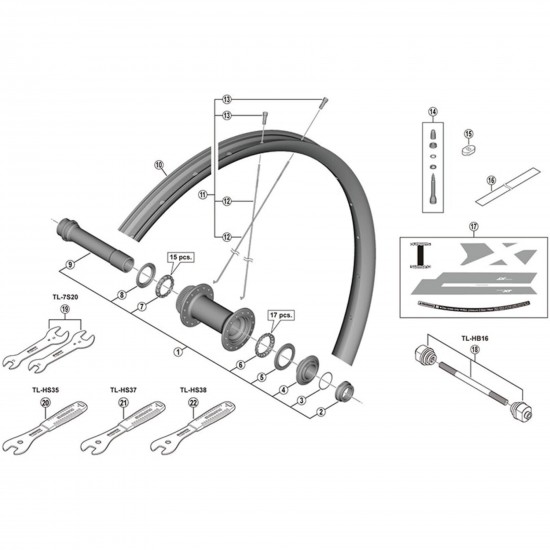 Shimano WH-M8120-TL-F15-B-275 spoke, 274 mm