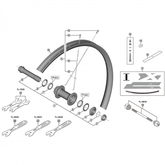Shimano WH-M8120-TL-F15-B-29 spoke, 293 mm