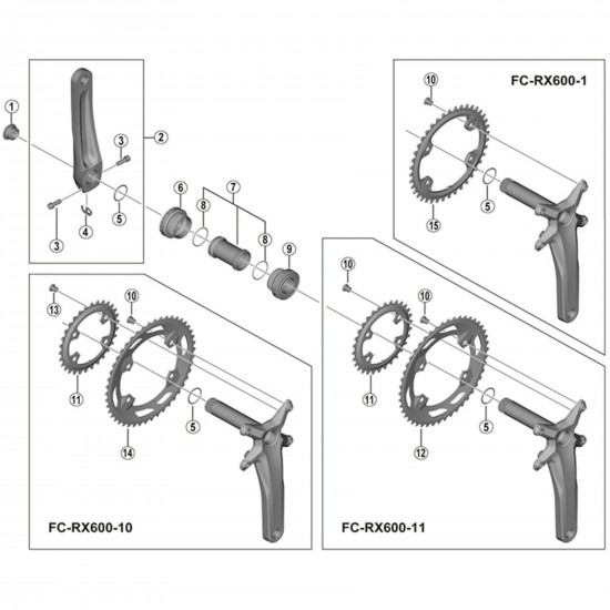Shimano FC-RX600 GRX 10 speed double outer chainring 46T-NF, for 46-30T Shimano FC-RX600 GRX 10 speed double outer chainring 46T-NF, for 46-30T
