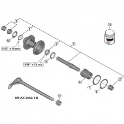 Shimano FH-MT501 left hand lock nut and cone with dust cover