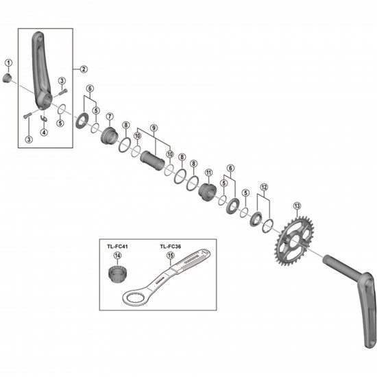 Shimano FC-M6130 spacer and ring Shimano FC-M6130 spacer and ring