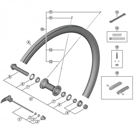 Shimano WH-R9200-C36-TU-F spoke, 275 mm