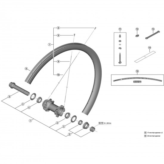 Shimano WH-R9270-C36-TU-F right hand spoke, 282 mm