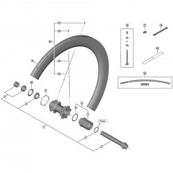 Shimano WH-R8170-C60-TL-R left hand spoke, 244 mm Shimano WH-R8170-C60-TL-R left hand spoke, 244 mm