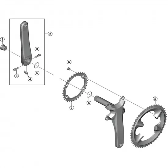Shimano FC-R7100 left hand crank arm unit, 172.5 mm