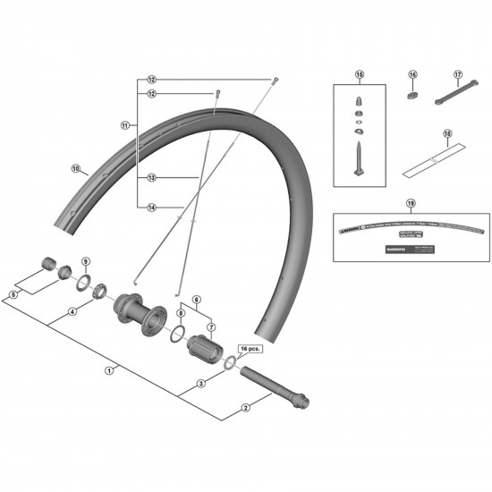 Shimano WH-RS710-C32-TL-F valve unit Shimano WH-RS710-C32-TL-F valve unit
