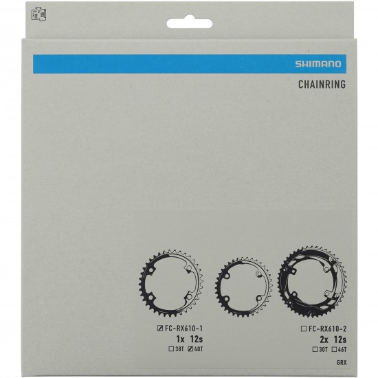 Shimano FC-RX610-1 GRX 12 speed single 1X chainring, 40T