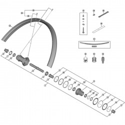 Shimano WH-M9200-TL-R12-B-29 right hand spoke and nipple, 298 mm Shimano WH-M9200-TL-R12-B-29 right hand spoke and nipple, 298 mm