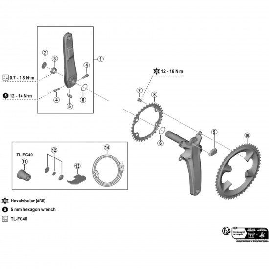 Shimano FC-09 Dura Ace 11 speed outer chainring, 50T-NK for 50/34T