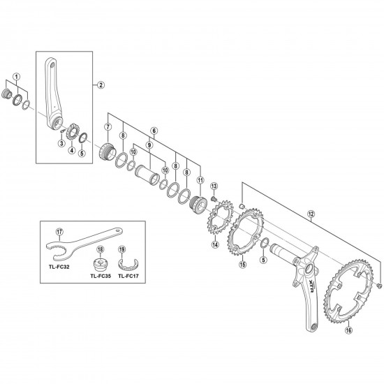 Shimano FC-M970 adjust nut fixing bolt M3 x 9 mm