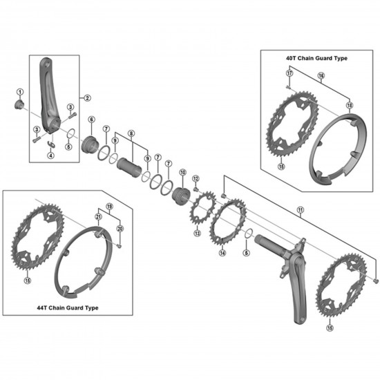 Shimano FC-M391 double gear fixing bolt and nut set, M8 x 8.5 mm, pack of 4