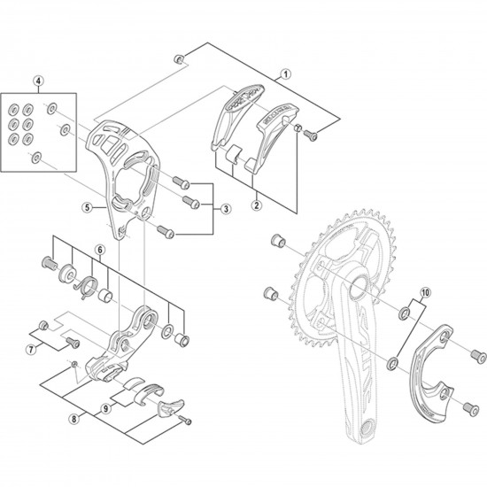 Shimano SM-CD50 Upper guide fixing bolt and nut Shimano SM-CD50 Upper guide fixing bolt and nut