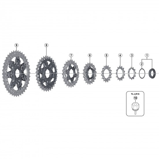 Shimano CS-M9000 lock-ring and spacer Shimano CS-M9000 lock-ring and spacer