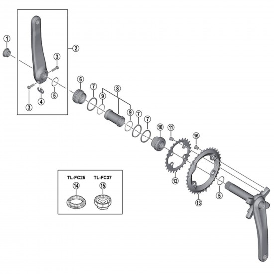 Shimano FC-MT700 left hand crank arm, 170 mm Shimano FC-MT700 left hand crank arm, 170 mm