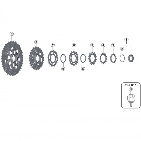 Shimano CS-M8000 lock ring and spacer Shimano CS-M8000 lock ring and spacer