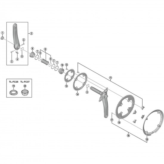 Shimano FC-M8000 left hand crank arm unit, 165 mm Shimano FC-M8000 left hand crank arm unit, 165 mm
