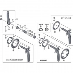 Shimano FC-M8000 gear fixing bolt, M8 x 11 mm