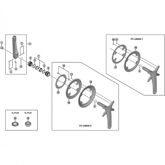 Shimano FC-U5000 Chain guard fixing bolt set