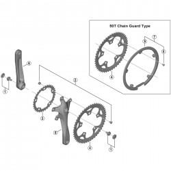Shimano FC-RS200 chainring fixing bolts, M8 x 8.5 mm, pack of 5