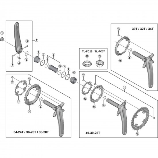 Shimano SLX FC-M7000-3 Chainring 40T-AN for 40-30-22T