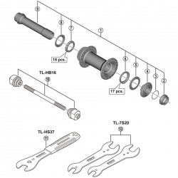 Shimano HB-M8010 hub axle unit Shimano HB-M8010 hub axle unit