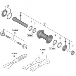Shimano HB-M8010 complete hub axle