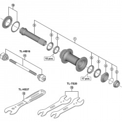 Shimano HB-M7010-B Complete hub axle Shimano HB-M7010-B Complete hub axle