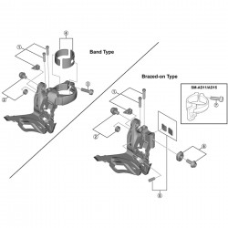 Shimano FD-R2000 clamp band adapter, 28.6 mm