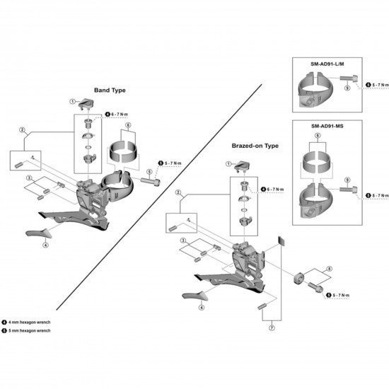 Shimano FD-5801 cable fixing and adjusting bolt unit