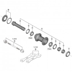 Shimano HB-M9110 complete hub axle, 100 mm