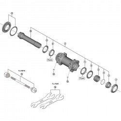 Shimano HB-MT900-BS complete hub axle, 110 mm