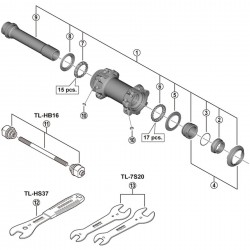 Shimano HB-M8110-BS complete hub axle, 110 mm Shimano HB-M8110-BS complete hub axle, 110 mm