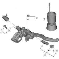 Shimano BL-M6100 clamp screw and snap spring, M5 x 18 mm Shimano BL-M6100 clamp screw and snap spring, M5 x 18 mm