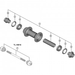 Shimano HB-MT410-B complete hub axle