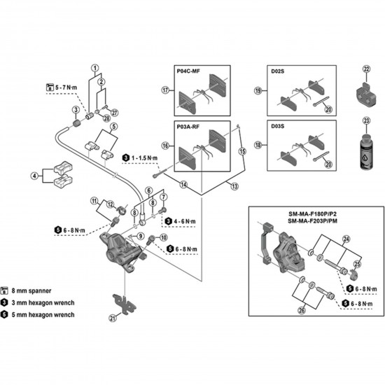 Shimano BR-M9220 Bleed spacer