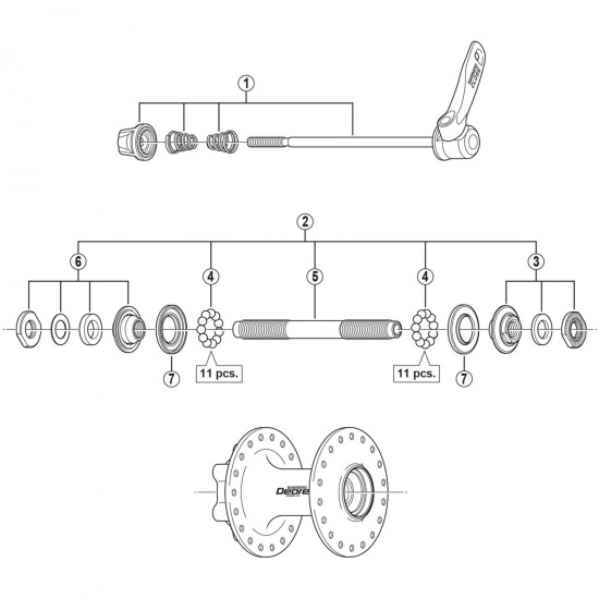 Shimano HB-M525-A left hand lock nut unit Shimano HB-M525-A left hand lock nut unit