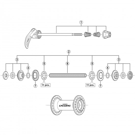 Shimano HB-M590 lock nut unit Shimano HB-M590 lock nut unit