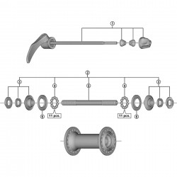 Shimano HB-3500 complete hub axle 108 mm