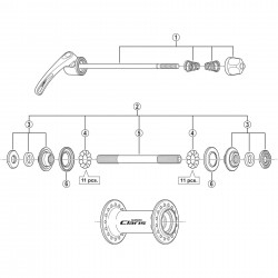 Shimano HB-2400 complete quick release, 129 mm