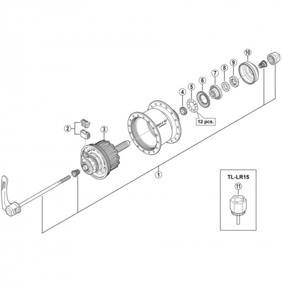 Shimano DH-S501 internal assembly, 108 mm