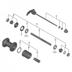Shimano FH-T4000 complete hub axle 146 mm Shimano FH-T4000 complete hub axle 146 mm