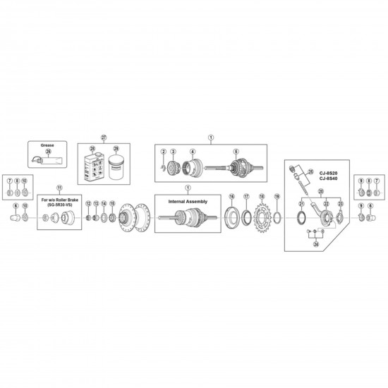 Shimano SG-5R35 right hand dust cap D Shimano SG-5R35 right hand dust cap D