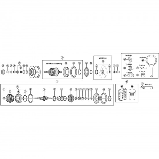Shimano SG-S505 Internal assembly