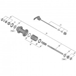 Shimano FH-M7000 complete quick release 163 mm
