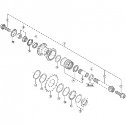Shimano FH-MX71 complete hub axle