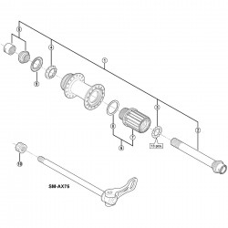 Shimano FH-M988 hub axle unit